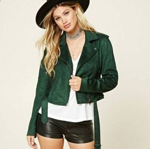 Faux Suede Moto Jacket